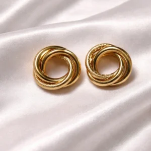 Golden Orbital Interlocking Studs